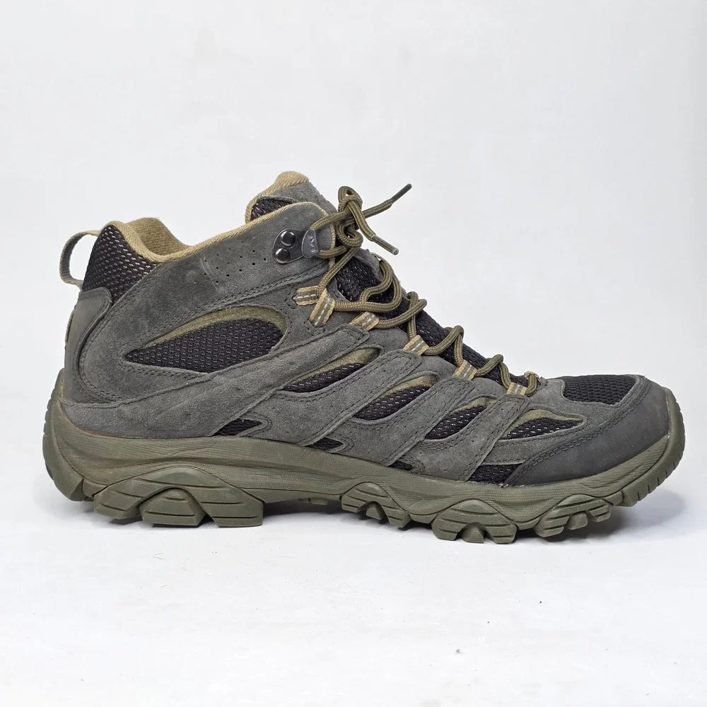 Merrell Moab 3 Mid Waterproof Hiking Boots Men's Size 12 Beluga Gray Shoes